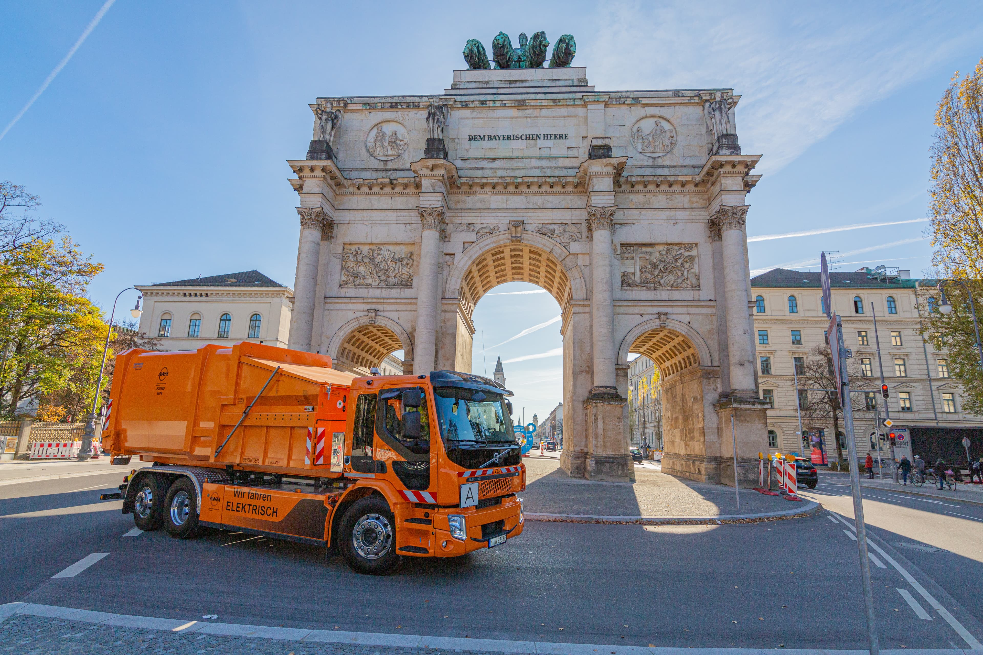 Modern electric freight truck as sustainability hero image